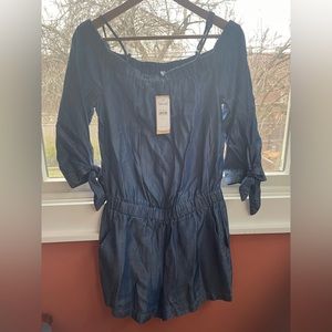 NWT Splendid denim shorts romper soze medium